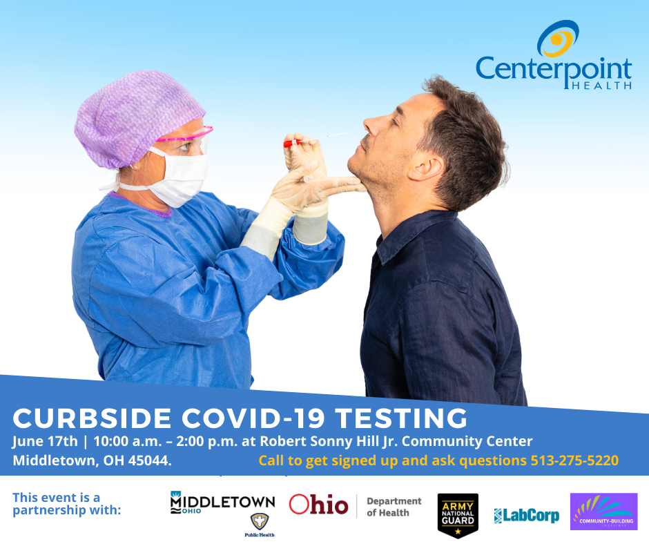 COVID-19 testing clinic at Robert Sonny Hill Jr. Community Center on Wednesday, June 17th from 10:00 a.m. to 2:00 p.m. 